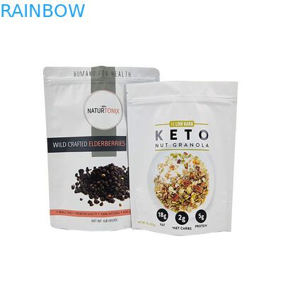 色の効果 鮮やかなまたはマットな完成品 茶袋 再開可能なスタンドアップポケットのパッケージ