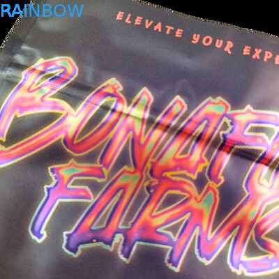 ソフトタッチホログラフィックマイラーバッグ（ジッパー付き）キャンディー、ハーブ、ドライフラワー、グミ、ビスケット、砂糖用、チャイルドプルーフ包装