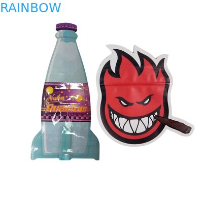 印刷されたマイラーバッグ内 ハーブ タバコ 食べられるグミ クッキー包装 光沢のあるヒートシール 特殊形状 プラスチックバッグ