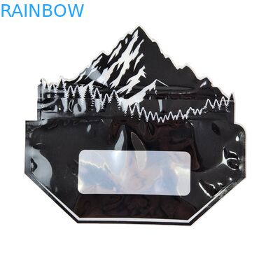 印刷されたマイラーバッグ内 ハーブ タバコ 食べられるグミ クッキー包装 光沢のあるヒートシール 特殊形状 プラスチックバッグ