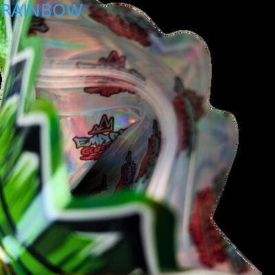 印刷されたマイラーバッグ内 ハーブ タバコ 食べられるグミ クッキー包装 光沢のあるヒートシール 特殊形状 プラスチックバッグ