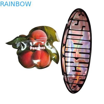 印刷されたマイラーバッグ内 ハーブ タバコ 食べられるグミ クッキー包装 光沢のあるヒートシール 特殊形状 プラスチックバッグ