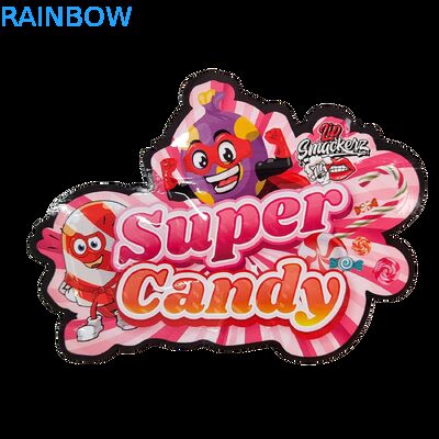 ダイカット 3.5g プラスチックバッグ 光沢ジッパー マイラー グミハーブキャンディ包装用 防臭 光沢表面