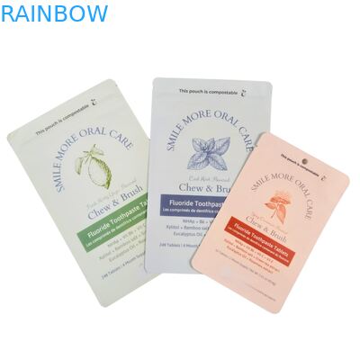 生分解性クラフト紙袋 白 スタンドパウチ ジッパー付き プラスチック包装 ペットフード用 コンポスト可能