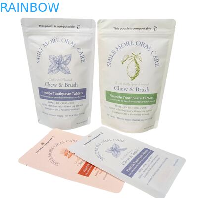 生分解性クラフト紙袋 白 スタンドパウチ ジッパー付き プラスチック包装 ペットフード用 コンポスト可能