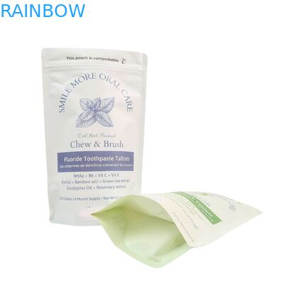 生分解性クラフト紙袋 白 スタンドパウチ ジッパー付き プラスチック包装 ペットフード用 コンポスト可能