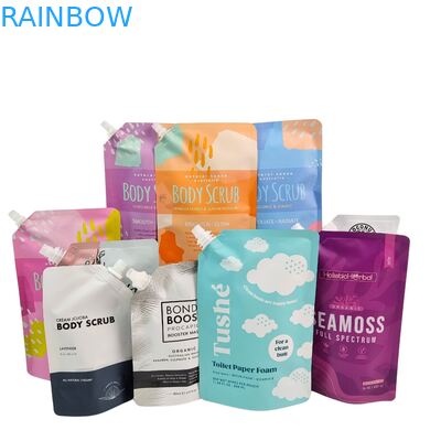 液体プラスチックのスタンドアップポックとスプウートスプッシュパッケージングバッグ 化粧水飲料ローションノズルバッグ