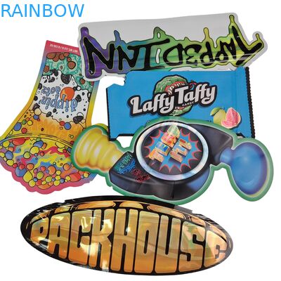 再開可能なジッパー ホログラフィック形 切断式マイラー袋 アルミホイル 熱密封 切断式不規則袋 キノコのゴム