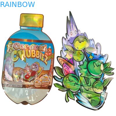 ホットセール 光沢ダイカットマイラーバッグ ジッパー付き エディブル 匂い防止 3.5g 7g 14g 28g マッシュルームグミ カスタム印刷 プラスチックバッグ