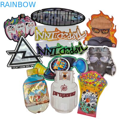 ホットセール 光沢ダイカットマイラーバッグ ジッパー付き エディブル 匂い防止 3.5g 7g 14g 28g マッシュルームグミ カスタム印刷 プラスチックバッグ