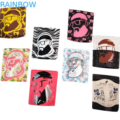 再利用可能な熱封印 3.5g 1oz マイラージッパーバッグ スタンドアップ アルミニウムホイール 臭いがなく カリ 食品保管 ミーラーバッグ カスタム印刷