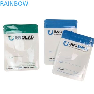 熱圧着と片面クリアマイラープラスチックバッグ付き、歯科用アライナー用カスタマイズ可能なロゴジッパーバッグ