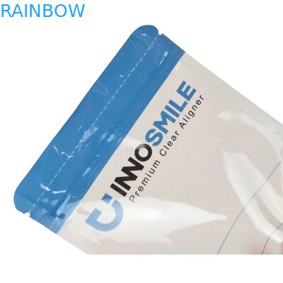 熱圧着と片面クリアマイラープラスチックバッグ付き、歯科用アライナー用カスタマイズ可能なロゴジッパーバッグ