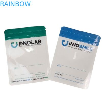 熱圧着と片面クリアマイラープラスチックバッグ付き、歯科用アライナー用カスタマイズ可能なロゴジッパーバッグ