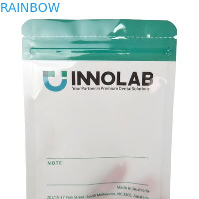 歯科用マウスピース（クリアアライナー）包装用、カスタマイズ可能な白色ジッパーバッグ、片面クリア、ヒートシール、ロゴ配置