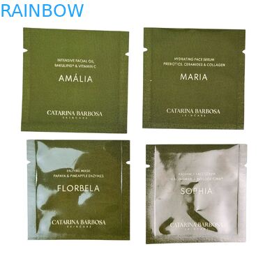 カスタムサイズ ヒートシール化粧品サンプルサシェ アルミ箔バッグ カスタマイズロゴ入り