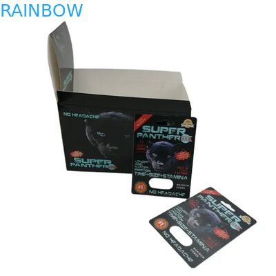 卸売カスタムサイ100k 150k 200kカプセルエンハンスメントピル薬3D包装カード、紙製ディスプレイボックス付き