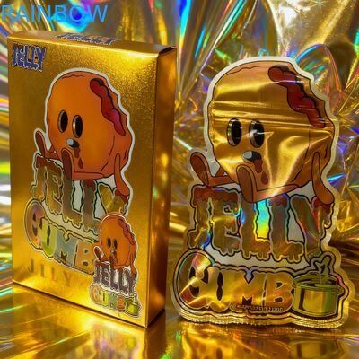 カスタム印刷された3.5g再封可能マイラーバッグ、スナック包装用スタンドアップポーチ