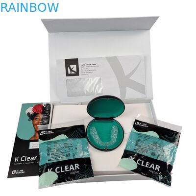 カスタムラグジュアリーマグネティックデンタルブレースキットボックス、350g厚さ矯正アライナー包装箱