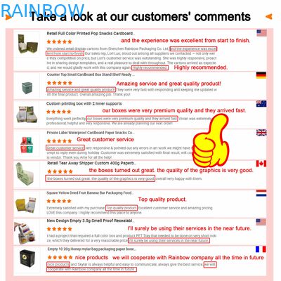 クリアウィンドウディスプレイ付きカスタムサイズ紙箱、食品包装用350g厚さ