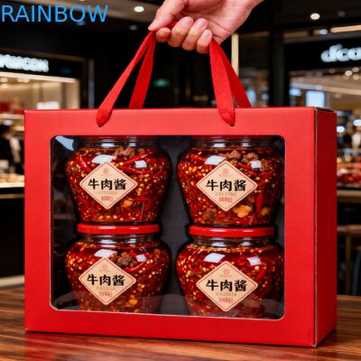 透明窓付きのカスタマイズされたポータブルギフト紙箱 パーティーギフトボックス キャンディ クッキー ドーナツ箱 ハンドル付き紙箱