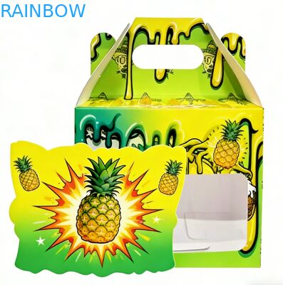 Custom 3.5 Mylar Bag Come With Display Box For Flower Candy Cookie Gummy Packaging Child Resistant 3.5g 7g 14g Die Cut Mylar Bag