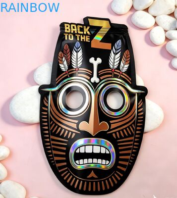 Soft Touch Holographic Mylar Bags with Zipper for Candy Herb Dry Flower Gummy Biscuit sugar Childproof Packaging