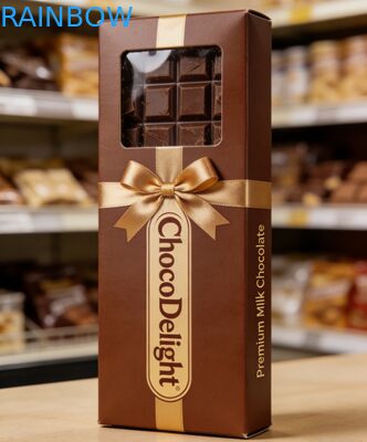 オーダーメイド印刷 ゴールドフォイル スタンプ付き 結婚式 ギフト ボックス 透明なウィンドウ 甘いもの と チョコレート