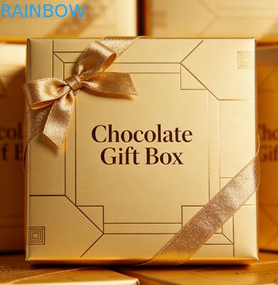 オーダーメイド印刷 ゴールドフォイル スタンプ付き 結婚式 ギフト ボックス 透明なウィンドウ 甘いもの と チョコレート