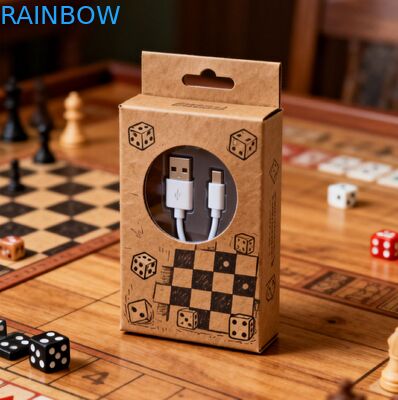 USBケーブルパッケージ用のホットスタンピング仕上げ付きカスタマイズ可能な350g厚紙ボックス