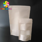 白いDoypackはコーヒー袋の明確な窓/ジッパーが付いているジップ ロック式のクラフトの紙袋を立てます