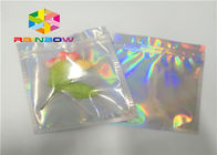 マニキュアのきらめきの粉のパッキング化粧品のホログラム ホイルの包装袋のための明確な側面が付いているレーザー マイラー ホイルの袋