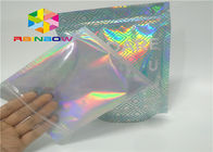 マニキュアのきらめきの粉のパッキング化粧品のホログラム ホイルの包装袋のための明確な側面が付いているレーザー マイラー ホイルの袋