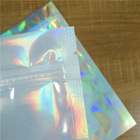 衣服の下着の包装はジッパーの袋袋の虹色のきらめきのレーザー光線写真Ziplockを立てます