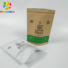 注文のロゴのコーヒー豆のために包むResealableブラウン クラフト紙の袋が付いている紙袋を立てなさい