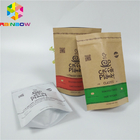 ジッパーの食糧貯蔵のペーパー袋袋が付いているブラウン注文の印刷された包装のクラフトの紙袋