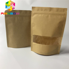 窓が付いているコーヒー/茶のためのブラウン ジップ ロック式のクラフト袋が付いている注文の印刷された紙袋は包装の袋を立てる