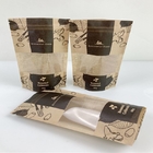 長方形の窓が付いている注文の印刷されたResealable立場の袋のクラフト紙のコーヒー茶スナック包装袋