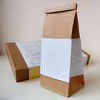 クラフトの黄色く明白な顧客用紙袋、ガセットの側面のジッパーの軽食の包装袋