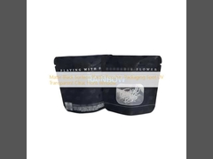 マットブラック表面プラスチックポーチ包装スポットUV透明クリアフロントウィンドウ