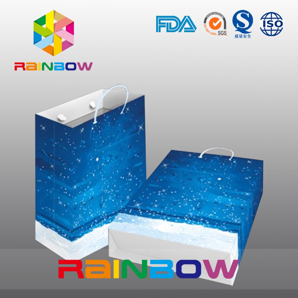 おぼろげな買物をすることのためのハンドルが付いている設計によってカスタマイズされる紙袋