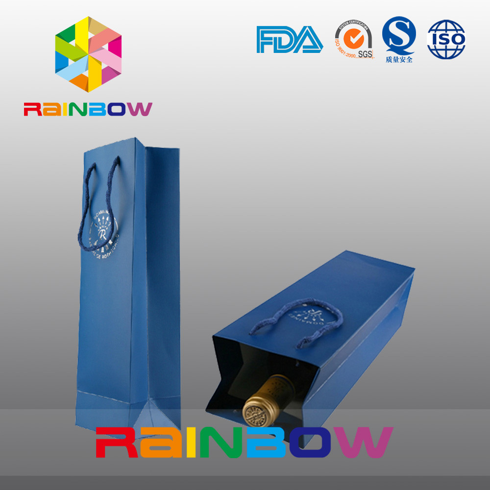 ワイン・ボトルは紙袋/ロゴの印刷を用いる習慣によってを印刷されたクラフト紙袋カスタマイズしました