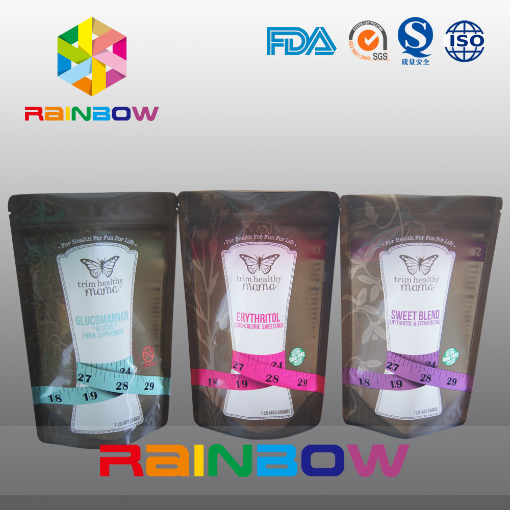 プラスチック ジップ ロック式の最下のガセットは砂糖/キャンデー/スパイスの包装のために袋に入れます