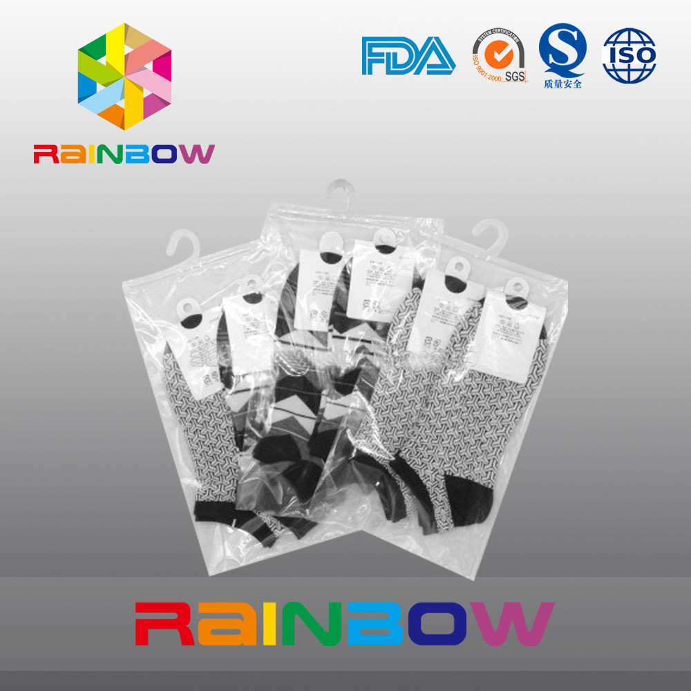ジッパーが付いているロゴの印刷物のゆとりのプラスチック ジップ ロック式袋/掛かるホック袋をカスタマイズして下さい
