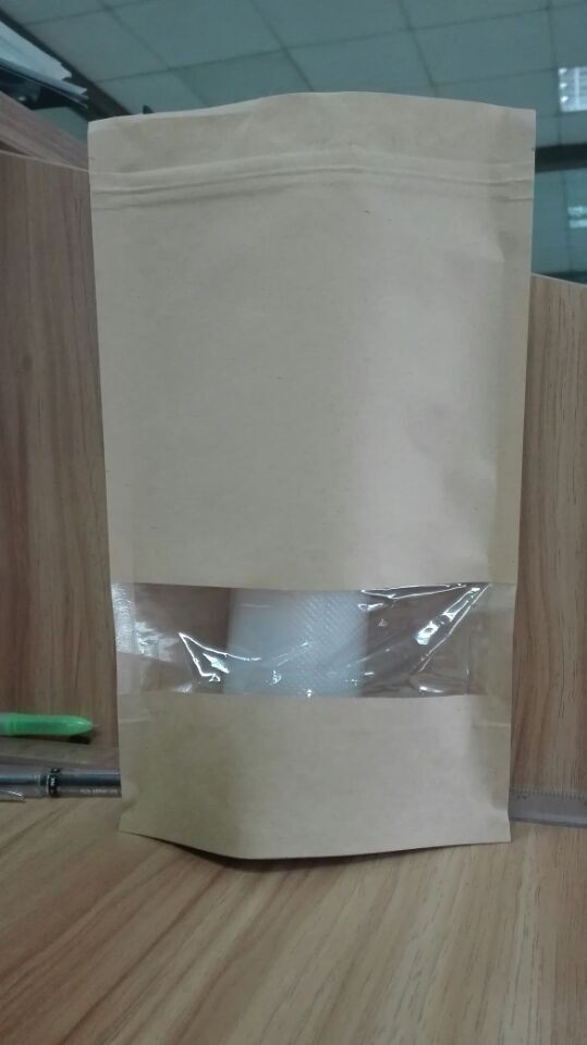 Resealable 明確な窓の Ziplock が付いている食糧ギフトの袋によってカスタマイズされる紙袋を立てて下さい