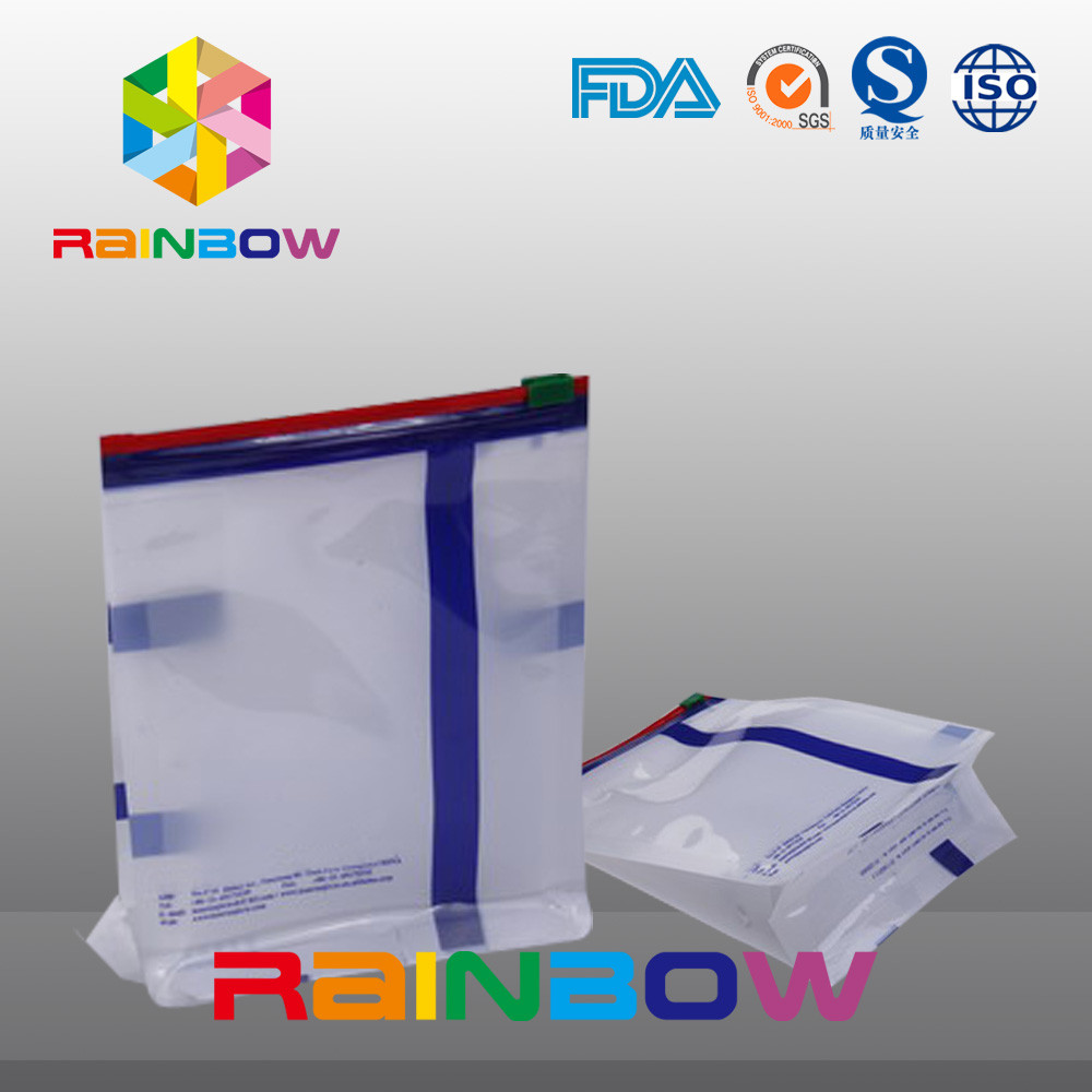 注文のサイズの食品包装のためのスライドの Ziplock が付いている白い Qual のシールの平底のガセットの袋