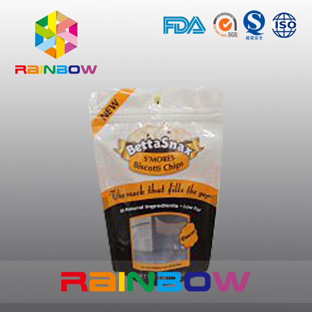 キャンデー/スナックのための蝶こつの穴と包むジップ ロック式の明確なプラスチック袋を立てて下さい