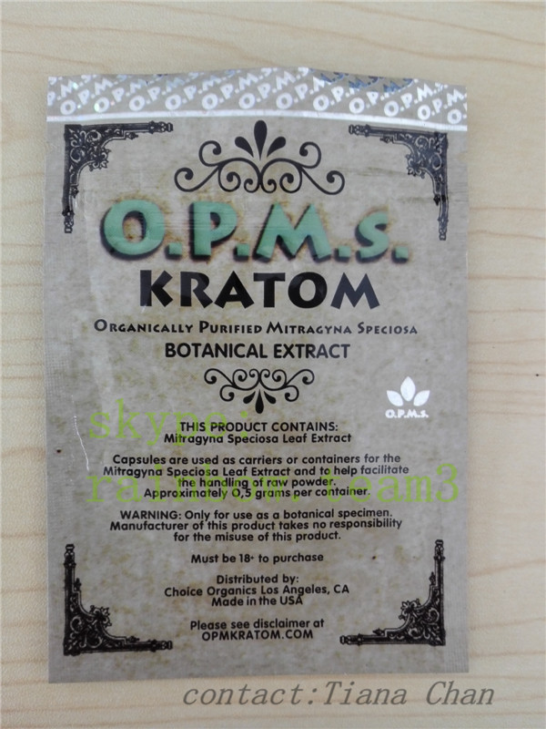 ジップ ロック式の金 3ct のアルミ ホイルの opms の kratom の粉を包む草の香