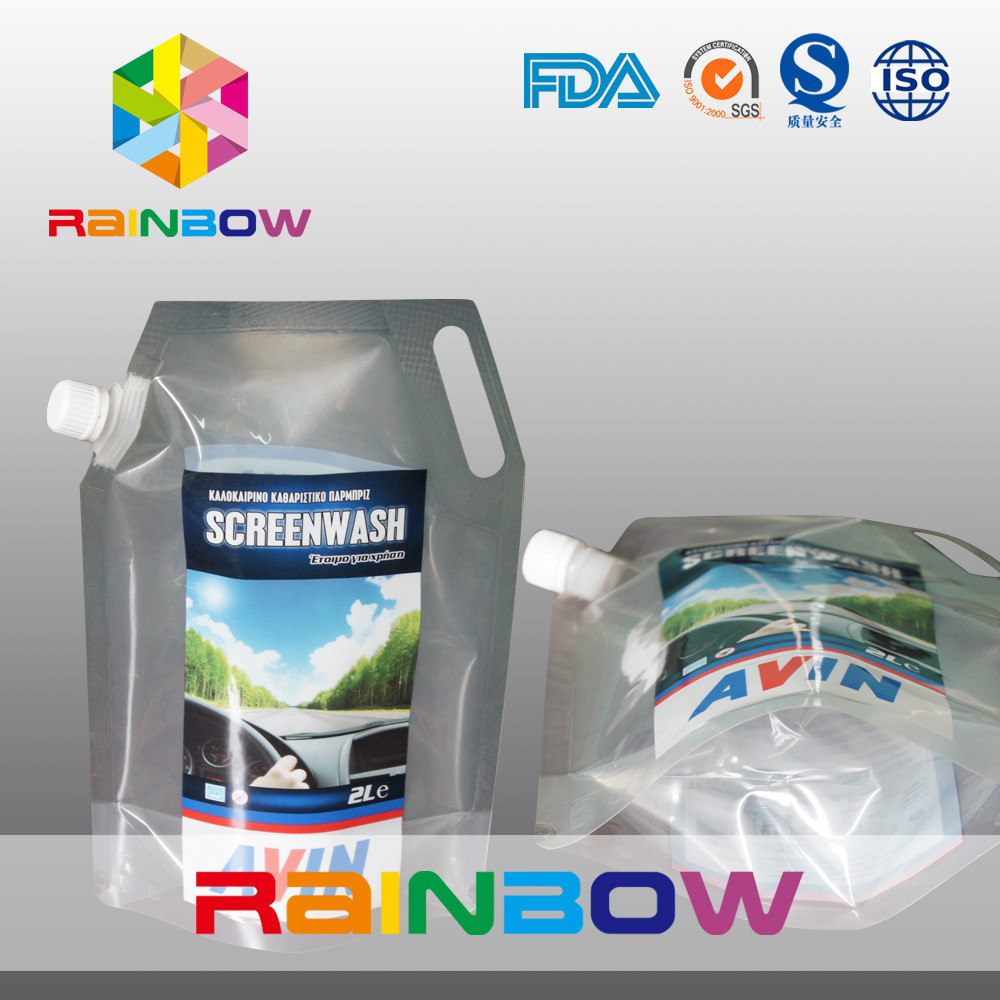 透明な3L水証拠か印刷は口の袋の液体のびん袋を立てます