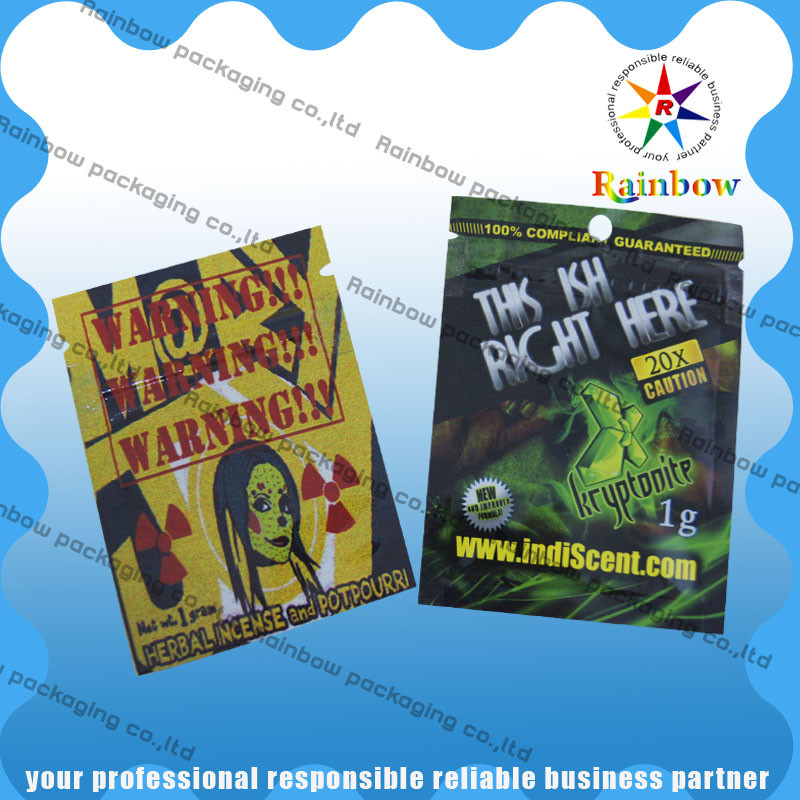 ヒート シールのプラスチック草の Incens 袋、アルミ ホイル袋の Ziplock